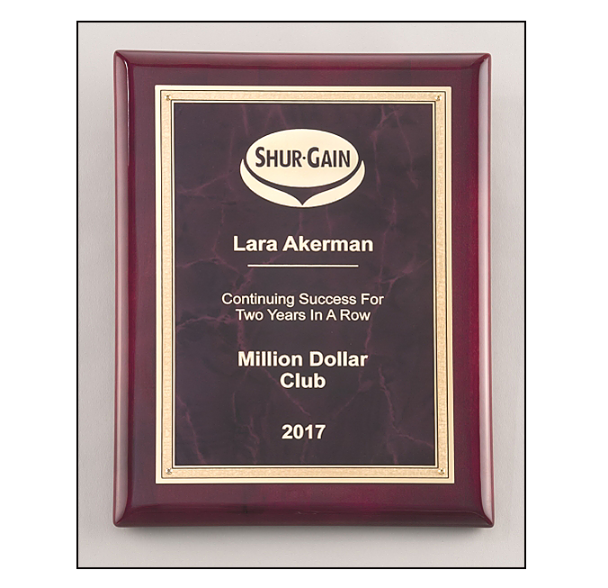 Rosewood Plaque Ruby All Time Awards Premier Custom Trophies