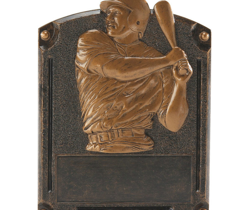 Bronze Baseball Legends Of Fame Plaque