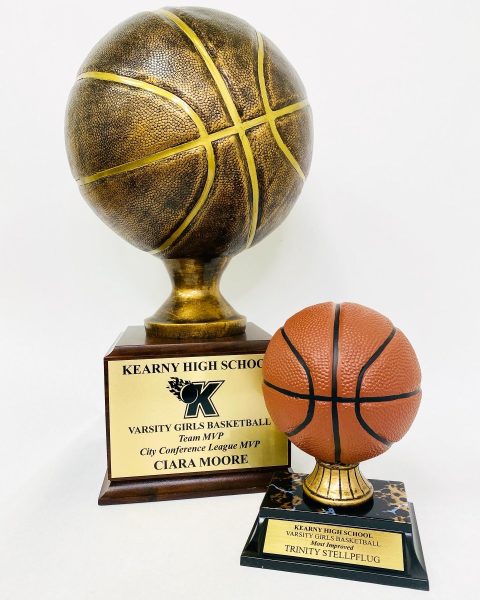 basketball awards, trophy, realistic looking, 2 trophies